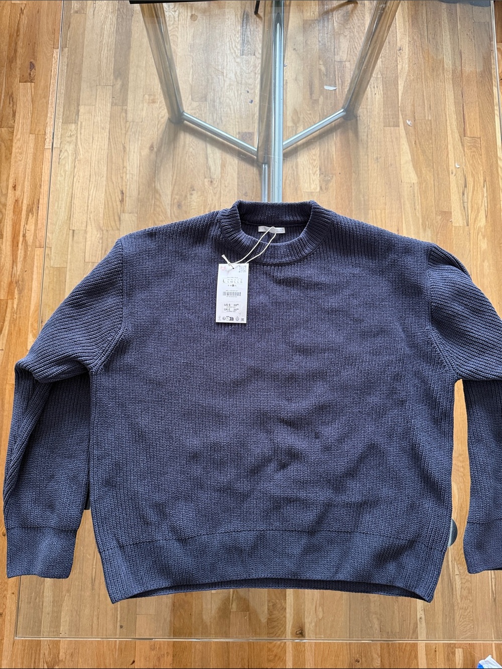 Men's Crewneck Sweater in Navy Blue